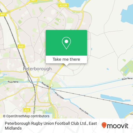 Peterborough Rugby Union Football Club Ltd. map