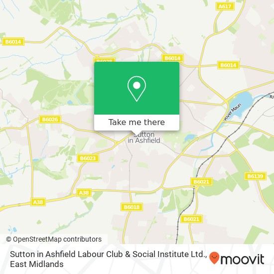 Sutton in Ashfield Labour Club & Social Institute Ltd. map