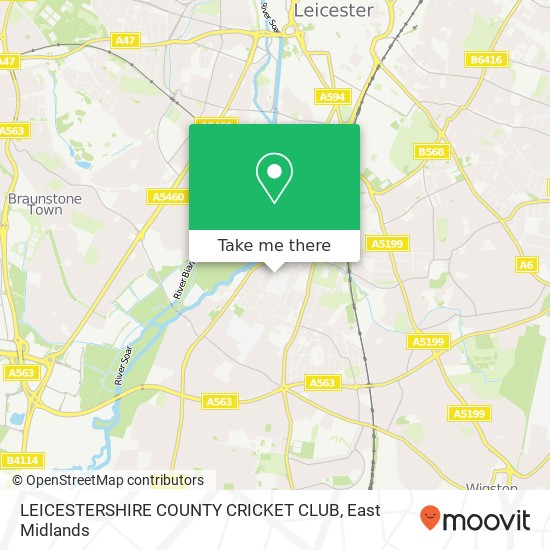 LEICESTERSHIRE COUNTY CRICKET CLUB map