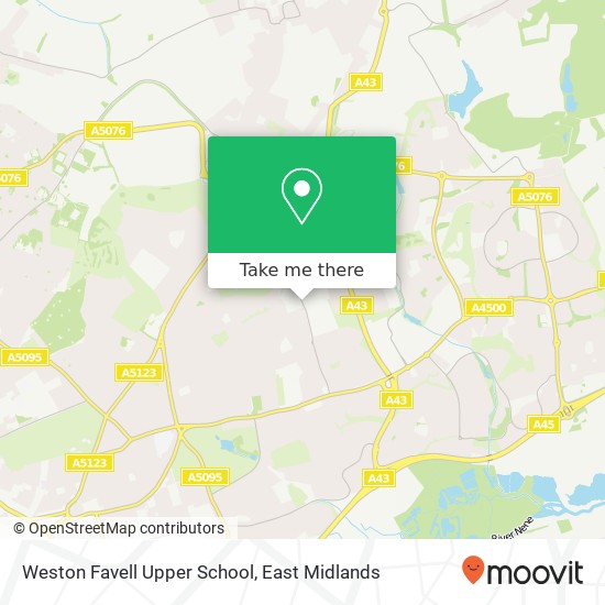 Weston Favell Upper School map