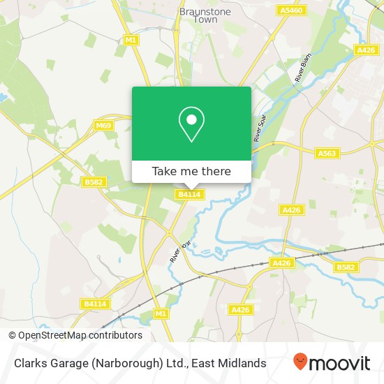 Clarks Garage (Narborough) Ltd. map