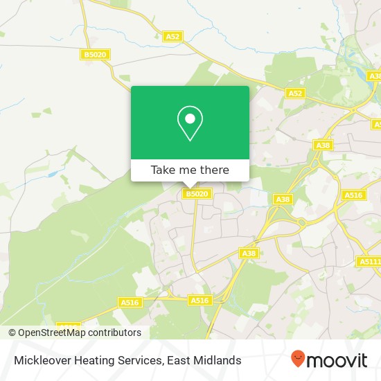 Mickleover Heating Services map