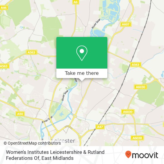 Women's Institutes Leicestershire & Rutland Federations Of map