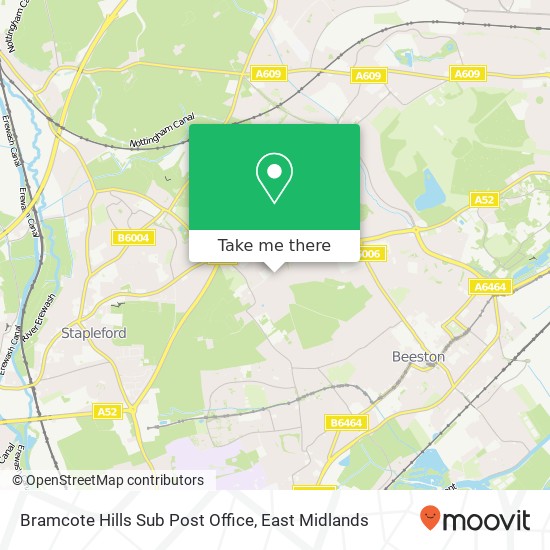 Bramcote Hills Sub Post Office map