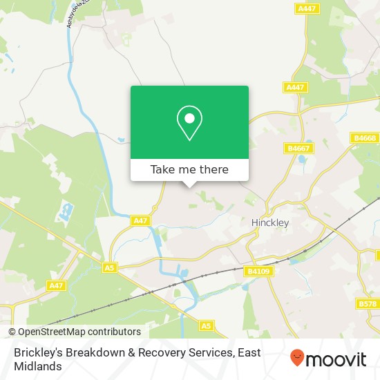 Brickley's Breakdown & Recovery Services map