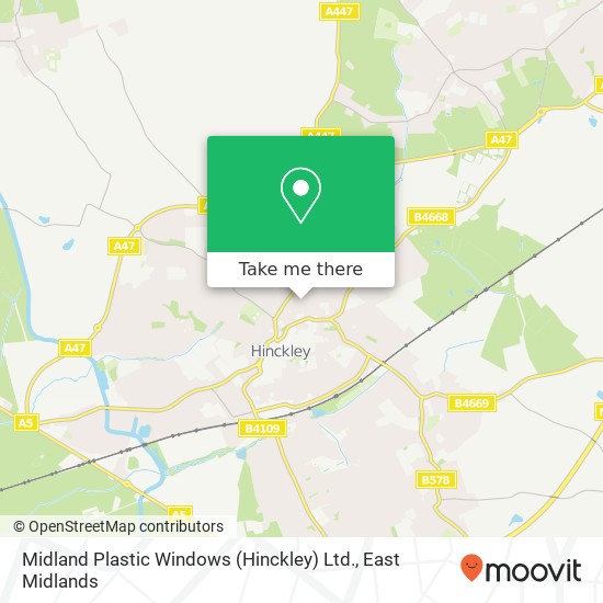 Midland Plastic Windows (Hinckley) Ltd. map