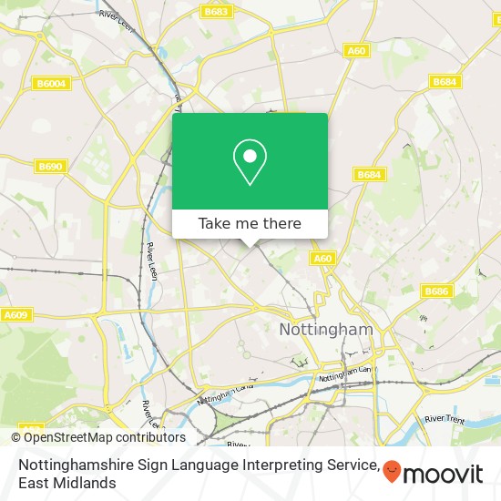 Nottinghamshire Sign Language Interpreting Service map