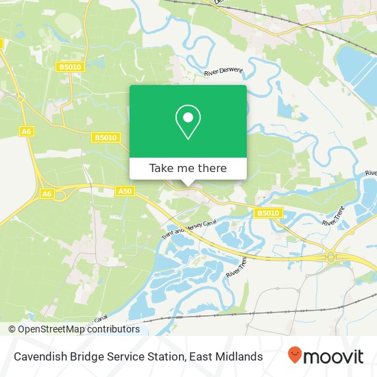 Cavendish Bridge Service Station map