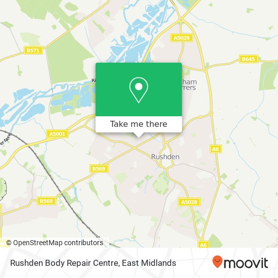 Rushden Body Repair Centre map