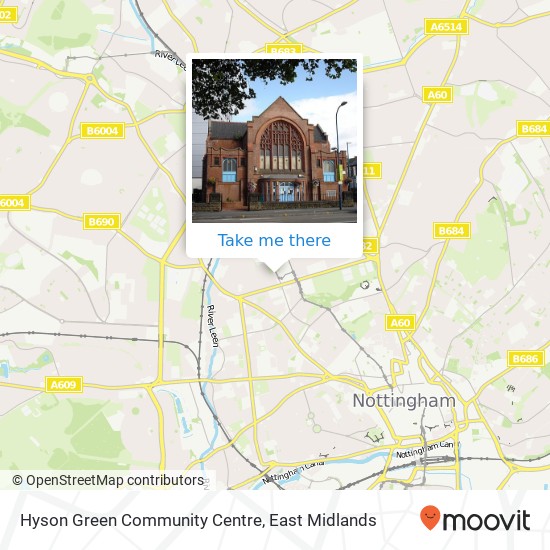 Hyson Green Community Centre map