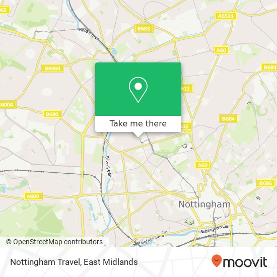 Nottingham Travel map