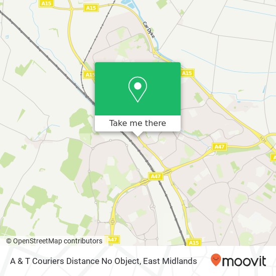 A & T Couriers Distance No Object map