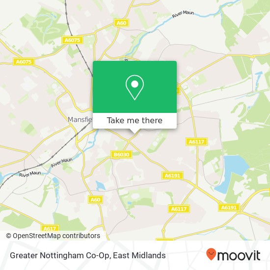 Greater Nottingham Co-Op map