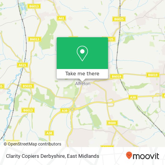 Clarity Copiers Derbyshire map