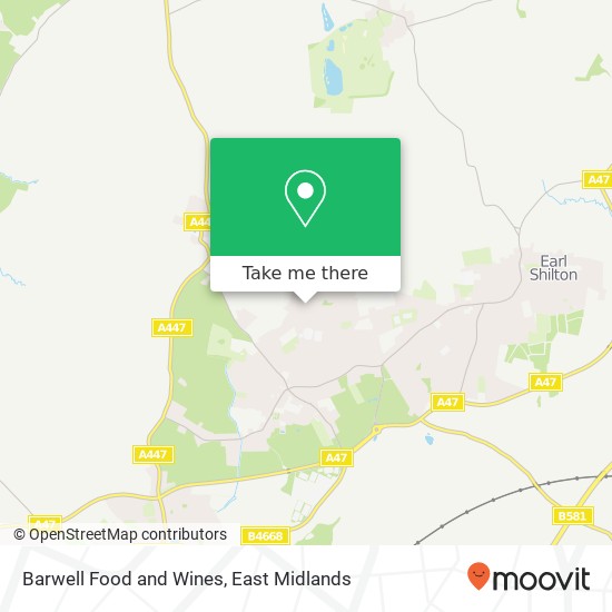 Barwell Food and Wines map