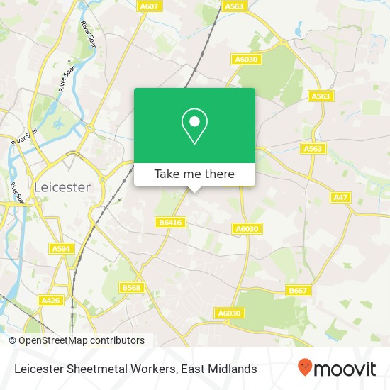 Leicester Sheetmetal Workers map