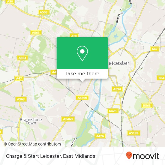 Charge & Start Leicester map