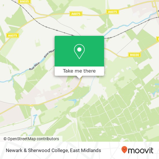 Newark & Sherwood College map