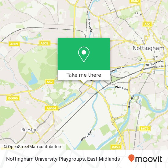 Nottingham University Playgroups map