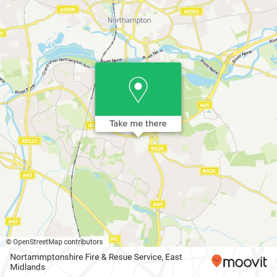 Nortammptonshire Fire & Resue Service map