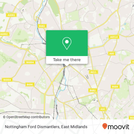Nottingham Ford Dismantlers map