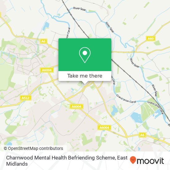 Charnwood Mental Health Befriending Scheme map