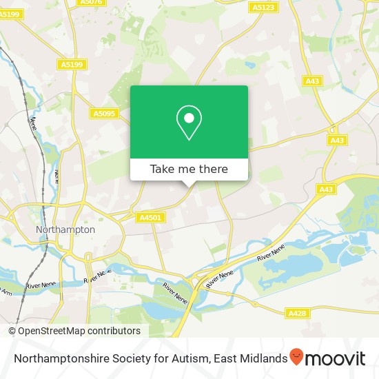 Northamptonshire Society for Autism map