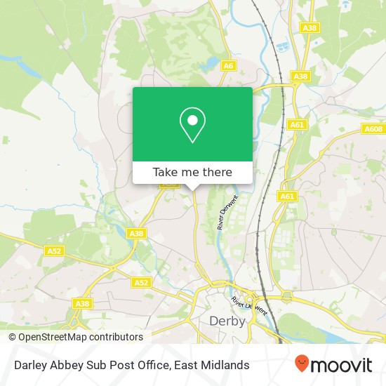 Darley Abbey Sub Post Office map