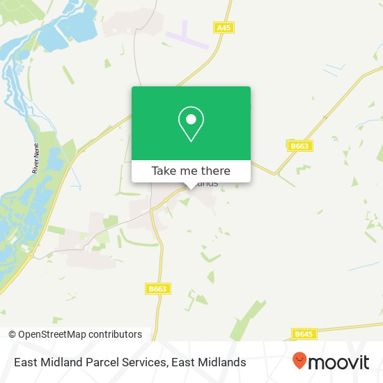 East Midland Parcel Services map
