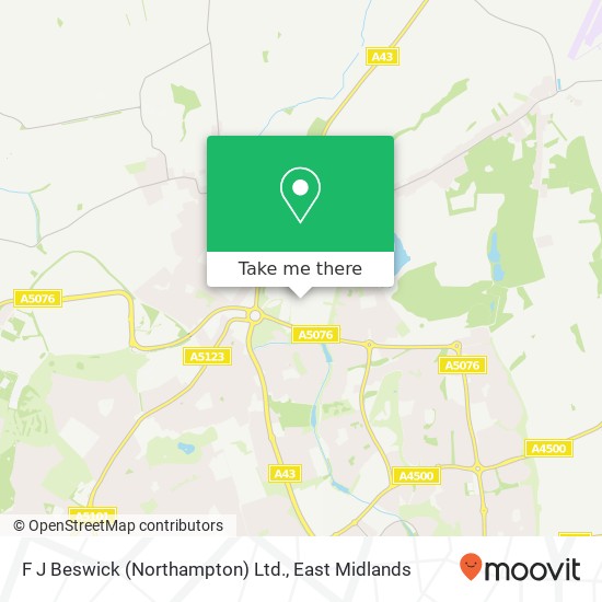 F J Beswick (Northampton) Ltd. map