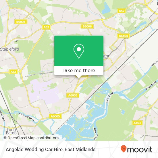 Angela's Wedding Car Hire map