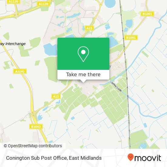 Conington Sub Post Office map