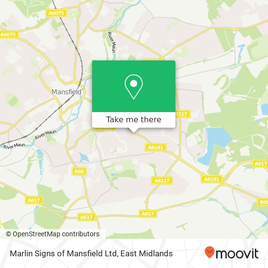 Marlin Signs of Mansfield Ltd map
