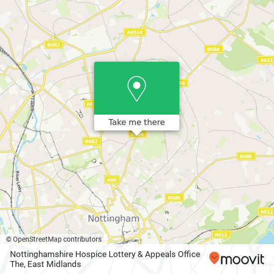 Nottinghamshire Hospice Lottery & Appeals Office The map