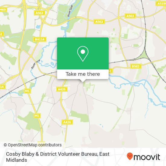 Cosby Blaby & District Volunteer Bureau map