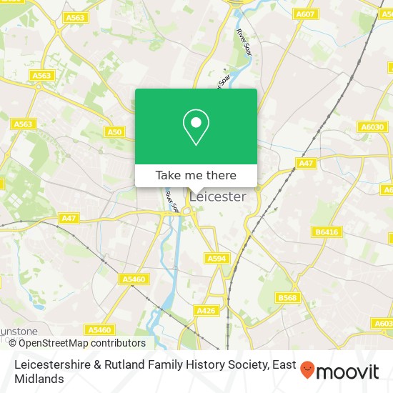 Leicestershire & Rutland Family History Society map