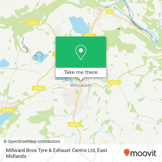 Millward Bros Tyre & Exhaust Centre Ltd map
