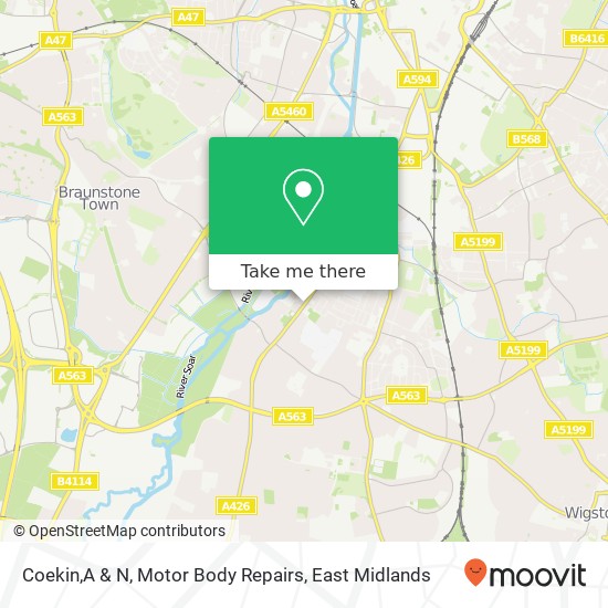 Coekin,A & N, Motor Body Repairs map