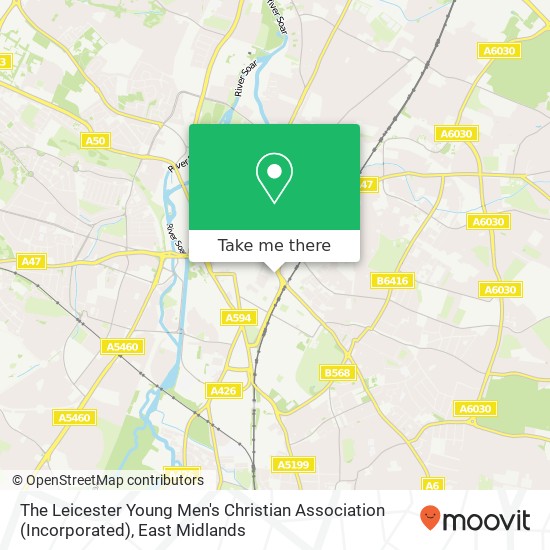 The Leicester Young Men's Christian Association (Incorporated) map