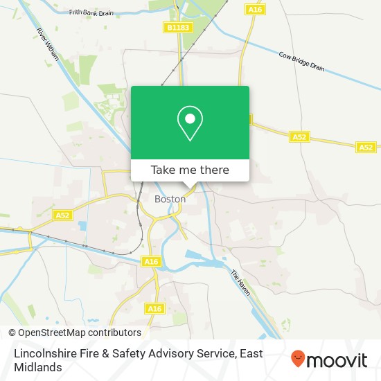 Lincolnshire Fire & Safety Advisory Service map