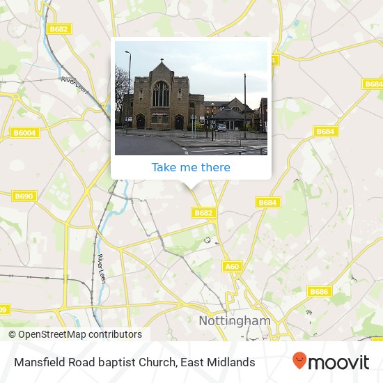 Mansfield Road baptist Church map