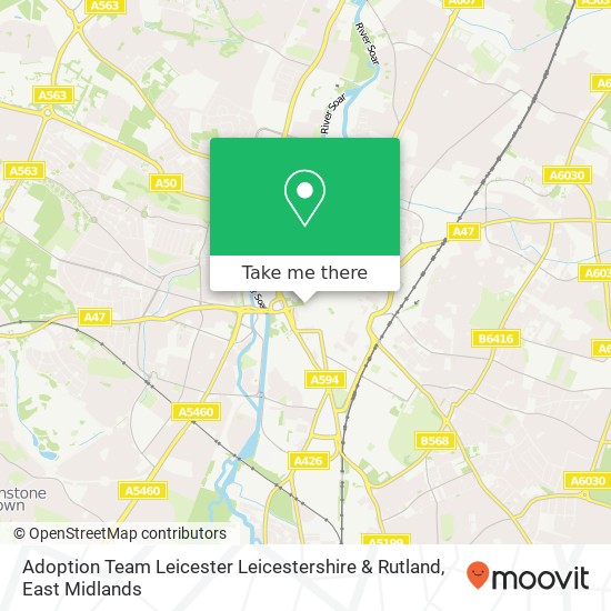 Adoption Team Leicester Leicestershire & Rutland map