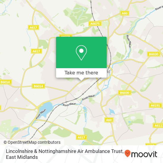 Lincolnshire & Nottinghamshire Air Ambulance Trust map