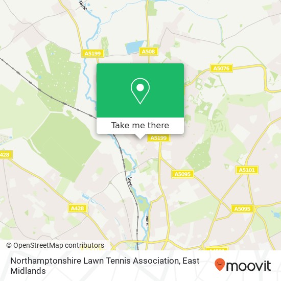 Northamptonshire Lawn Tennis Association map
