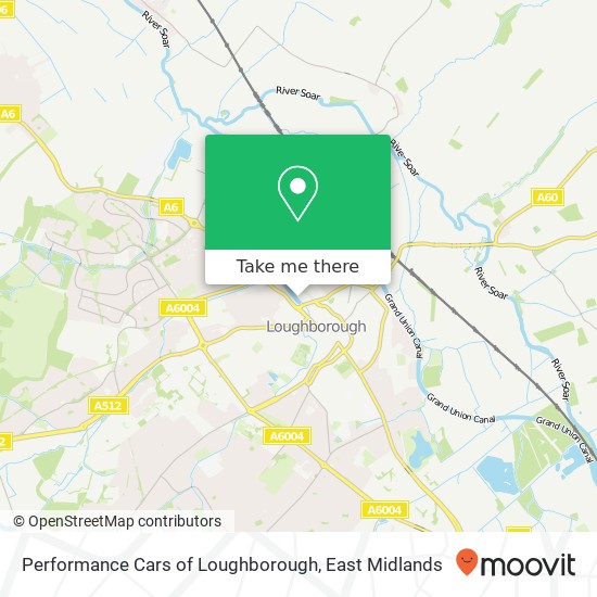 Performance Cars of Loughborough map