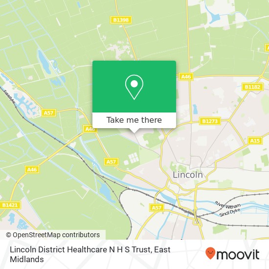 Lincoln District Healthcare N H S Trust map