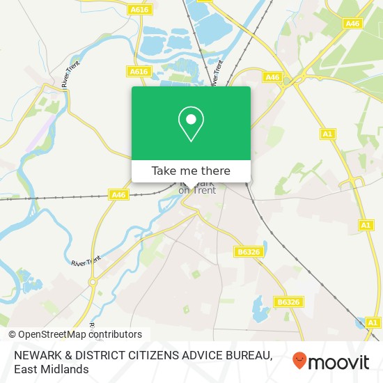 NEWARK & DISTRICT CITIZENS ADVICE BUREAU map