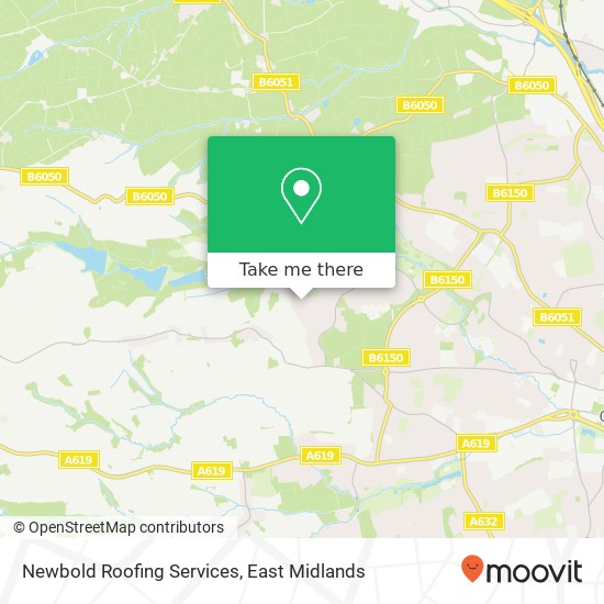 Newbold Roofing Services map