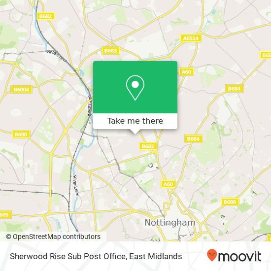 Sherwood Rise Sub Post Office map