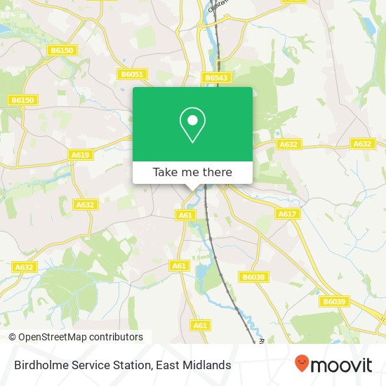 Birdholme Service Station map